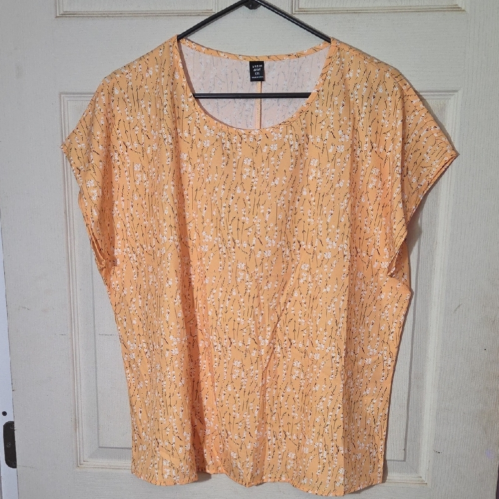 H&M Orange Cap Sleeve Boxy Blouse